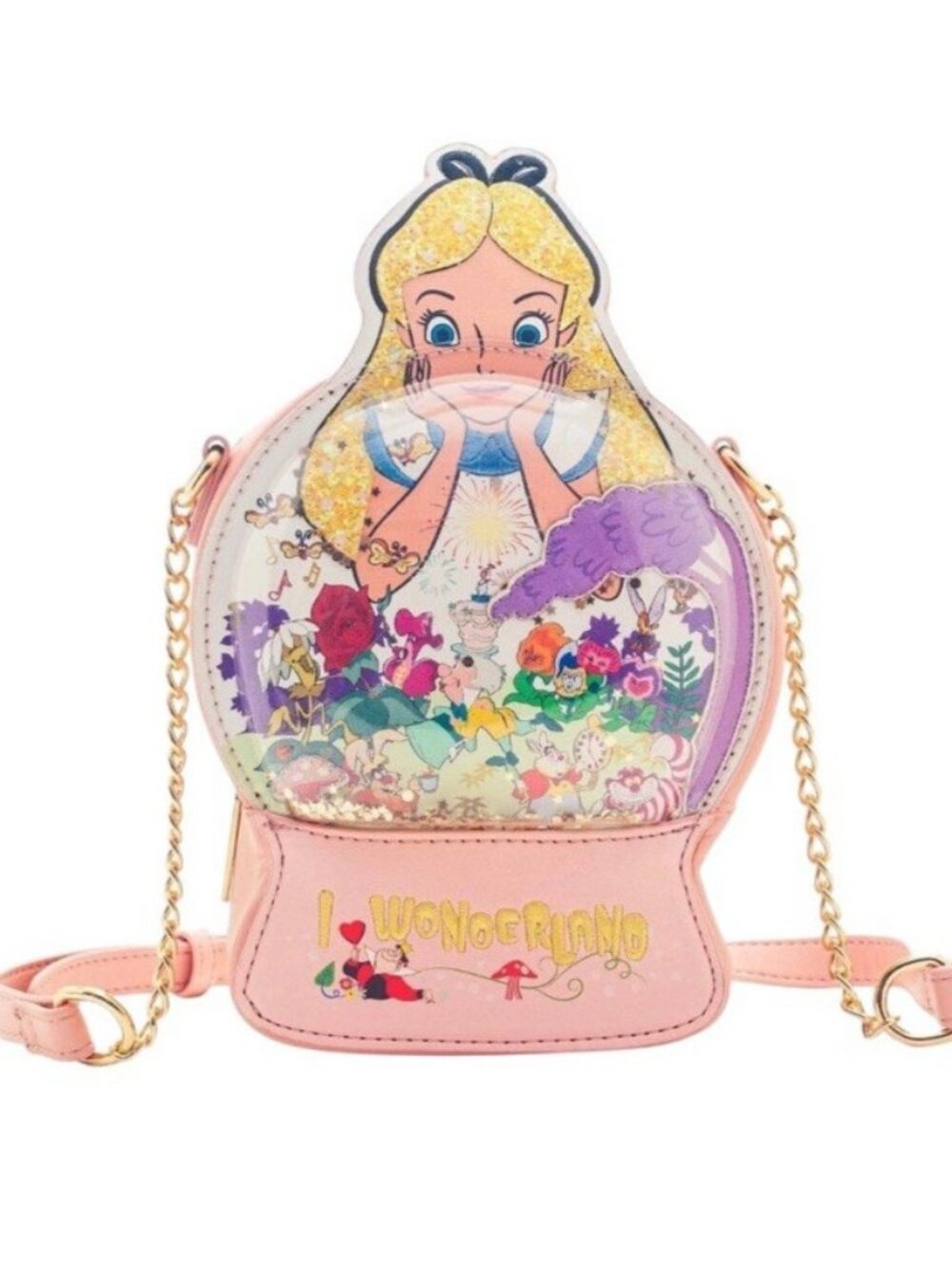 Disney Alice in Wonderland Glitter Snow Globe Crossbody Bag Danielle Nicole NWT